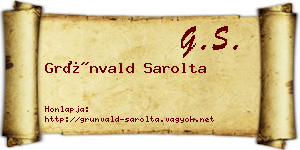 Grünvald Sarolta névjegykártya
